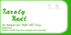 karoly madl business card